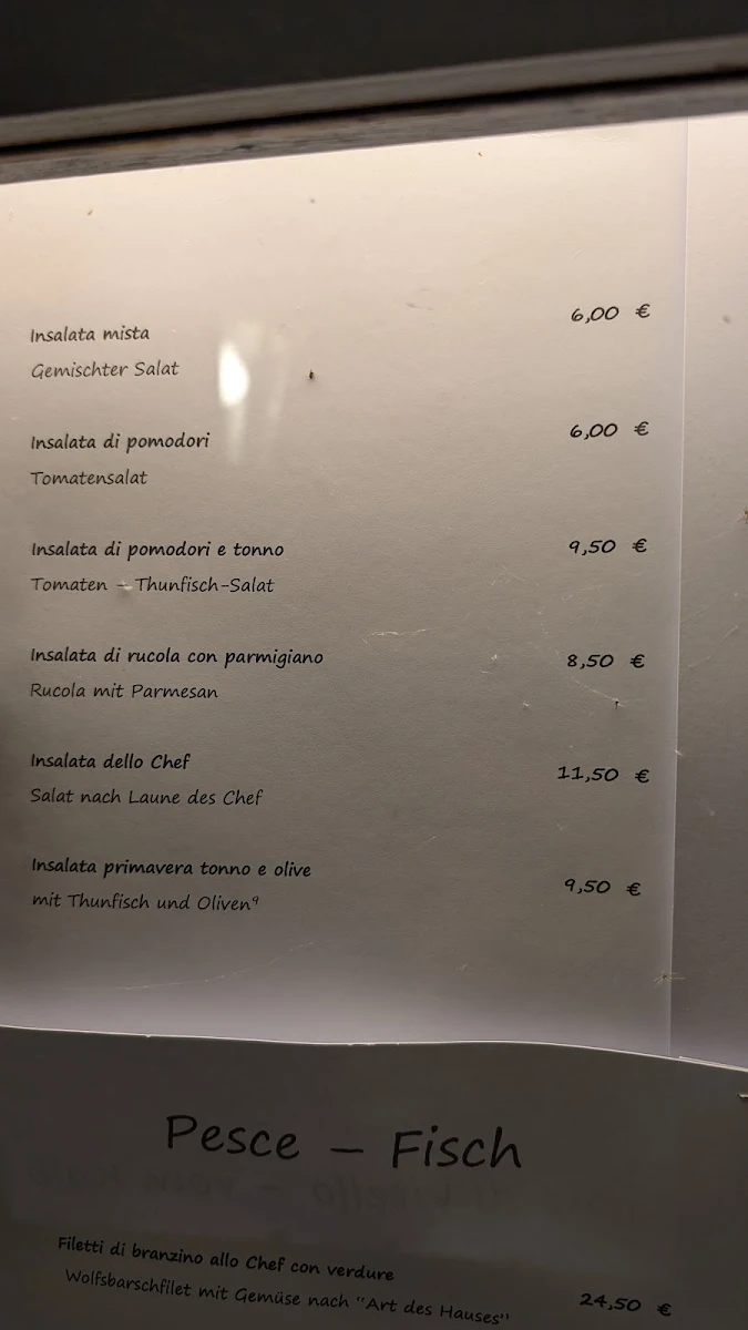 Speisekarte, Da Francesco in Bempflingen