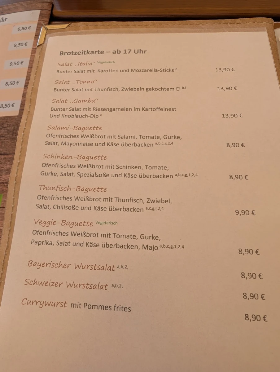 Speisekarte, Café Waffel & Werksverkauf Otto Beier Waffelfabrik GmbH