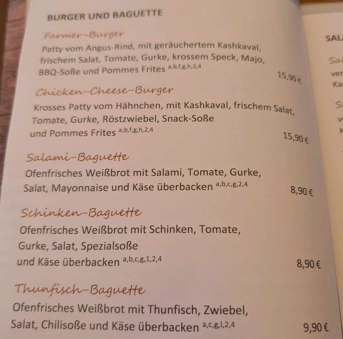 Speisekarte, Café Waffel & Werksverkauf Otto Beier Waffelfabrik GmbH