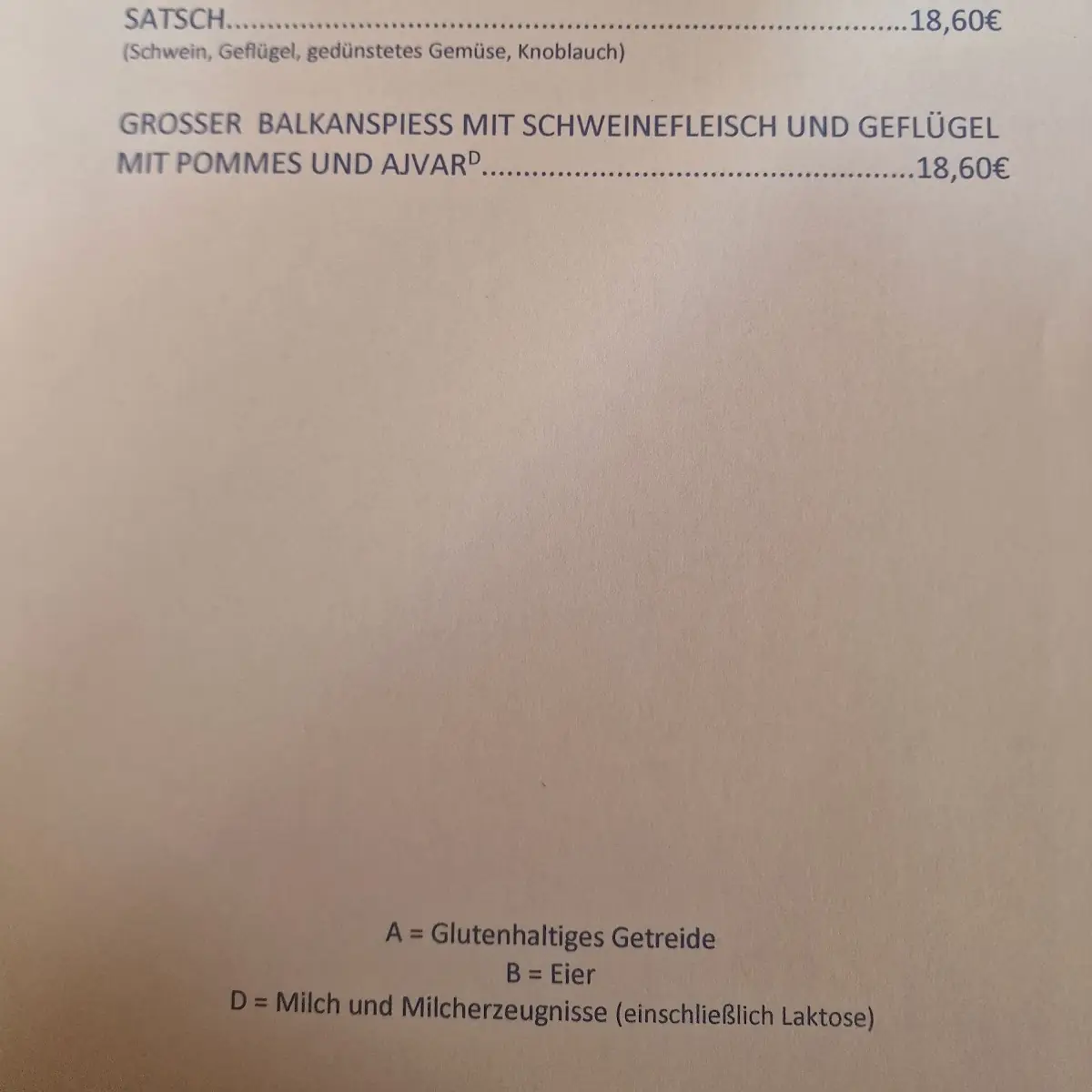Speisekarte photo 1