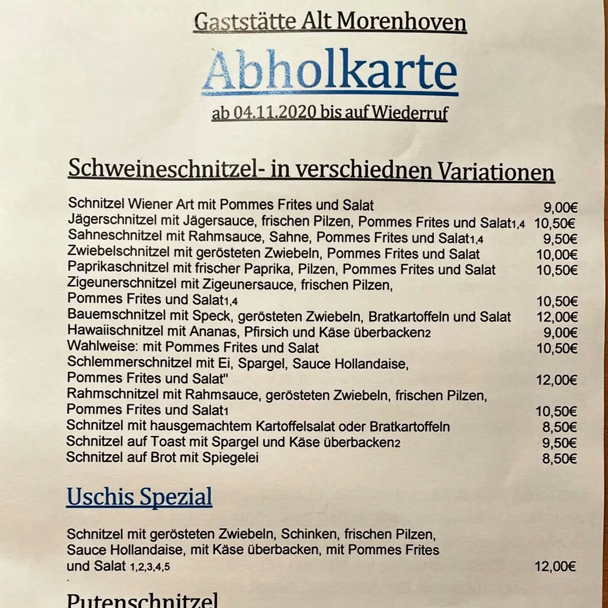 Speisekarte photo 2