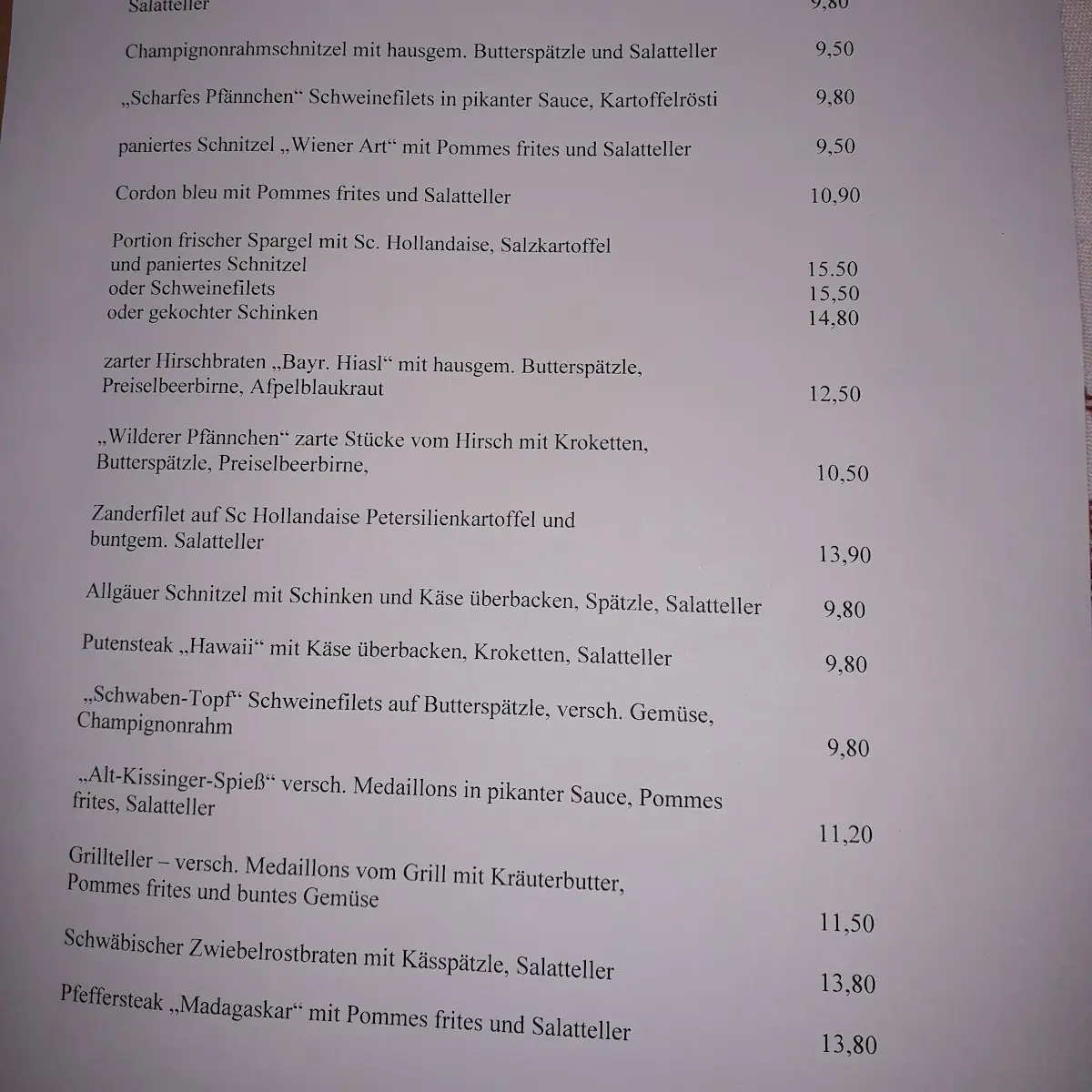 Speisekarte photo 2