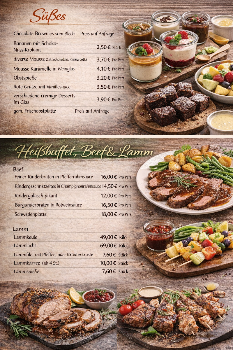Speisekarte, Catering by Holger