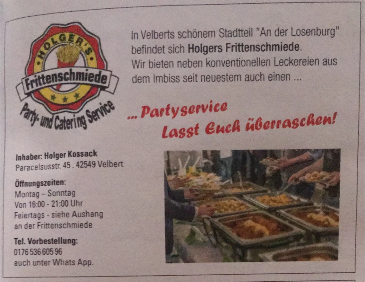Speisekarte, Catering by Holger