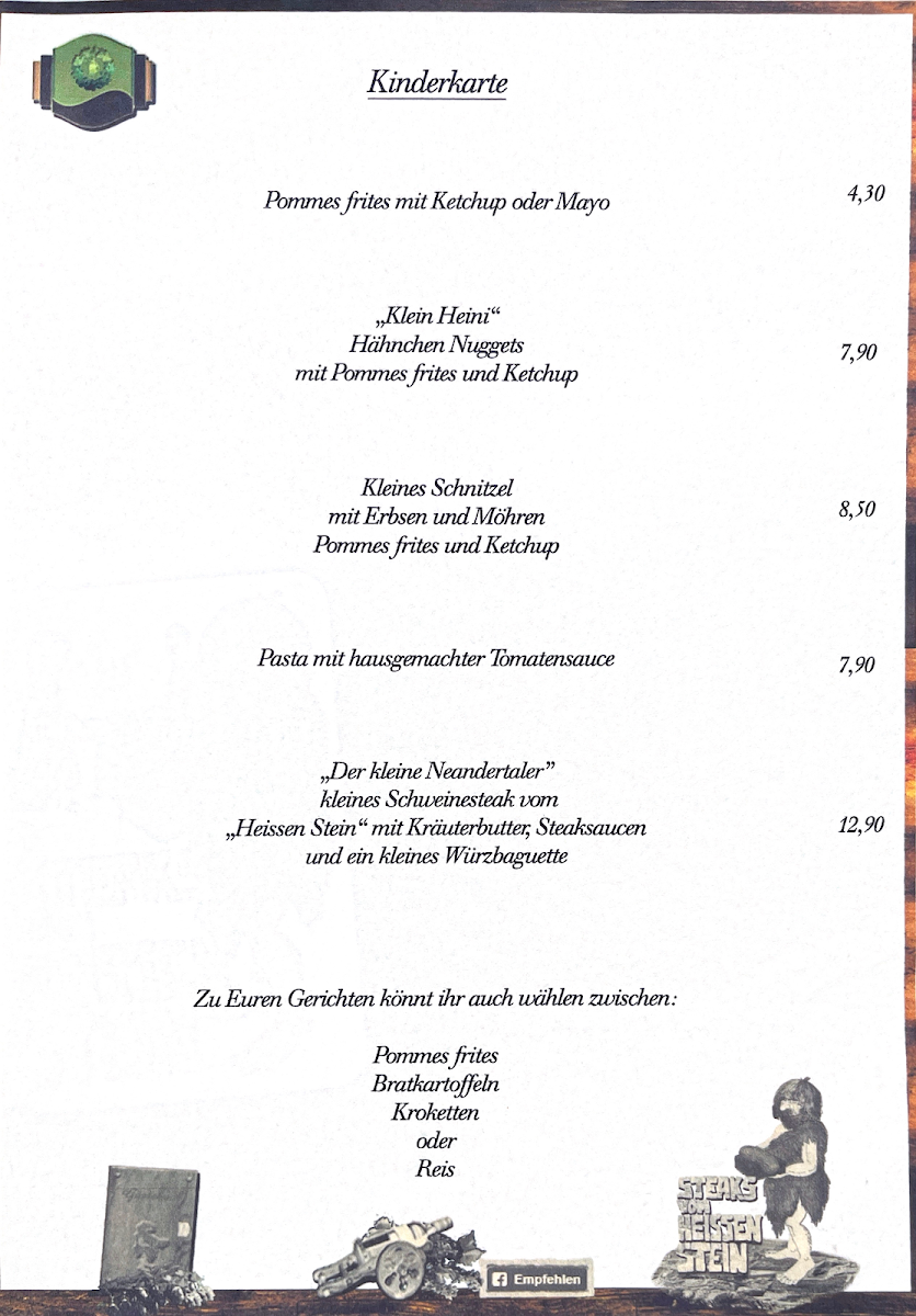 Speisekarte, Landhotel & Restaurant Zum Krug im grünen Kranze
