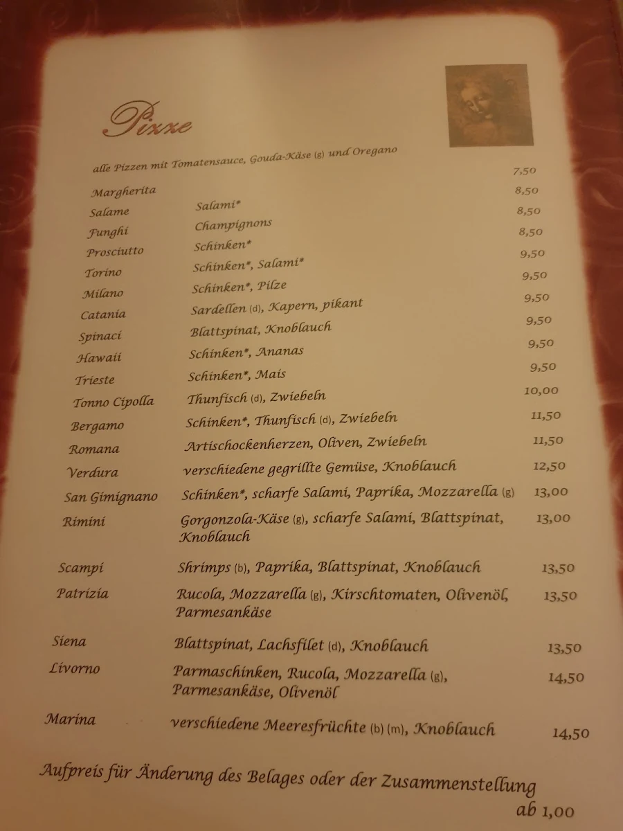 Speisekarte, Dolce Maria