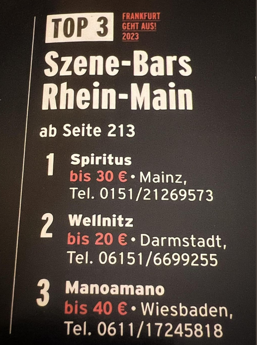 Speisekarte, Wellnitz Café & Bar - Darmstadt