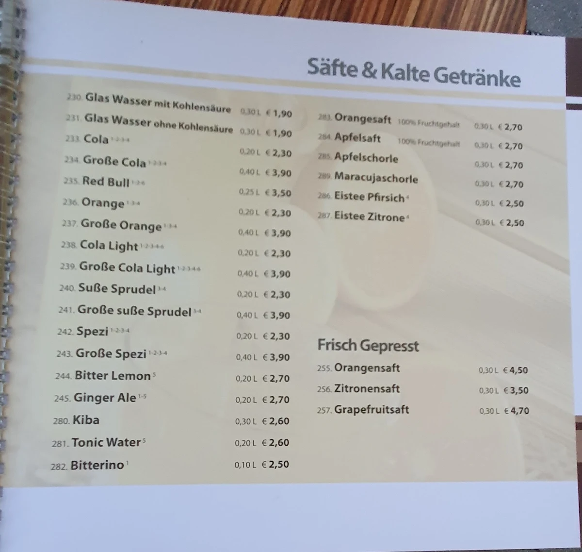 Speisekarte photo 3