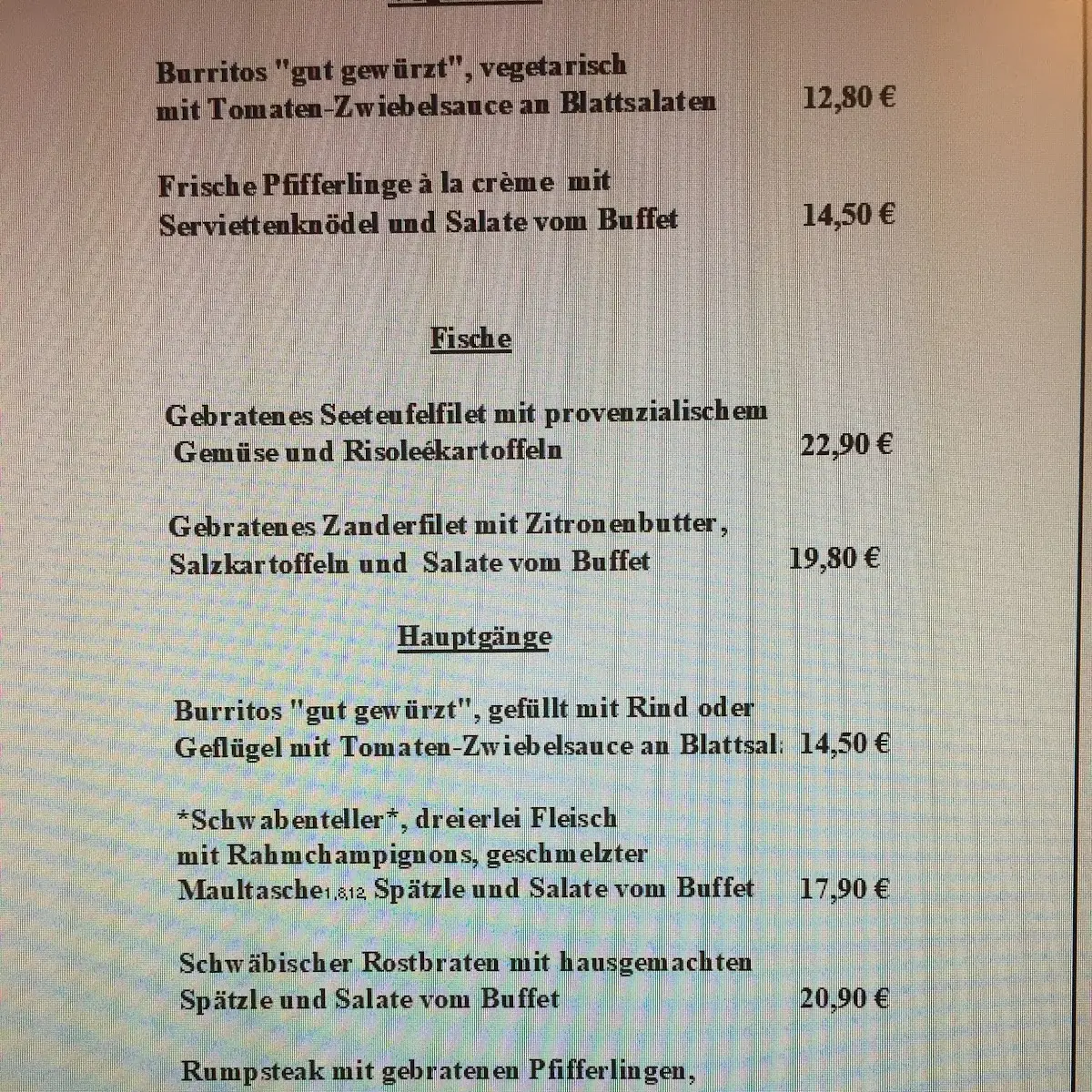 Speisekarte photo 1