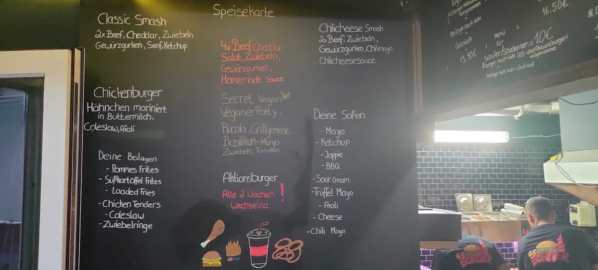 Speisekarte, 65 Burger - Idstein
