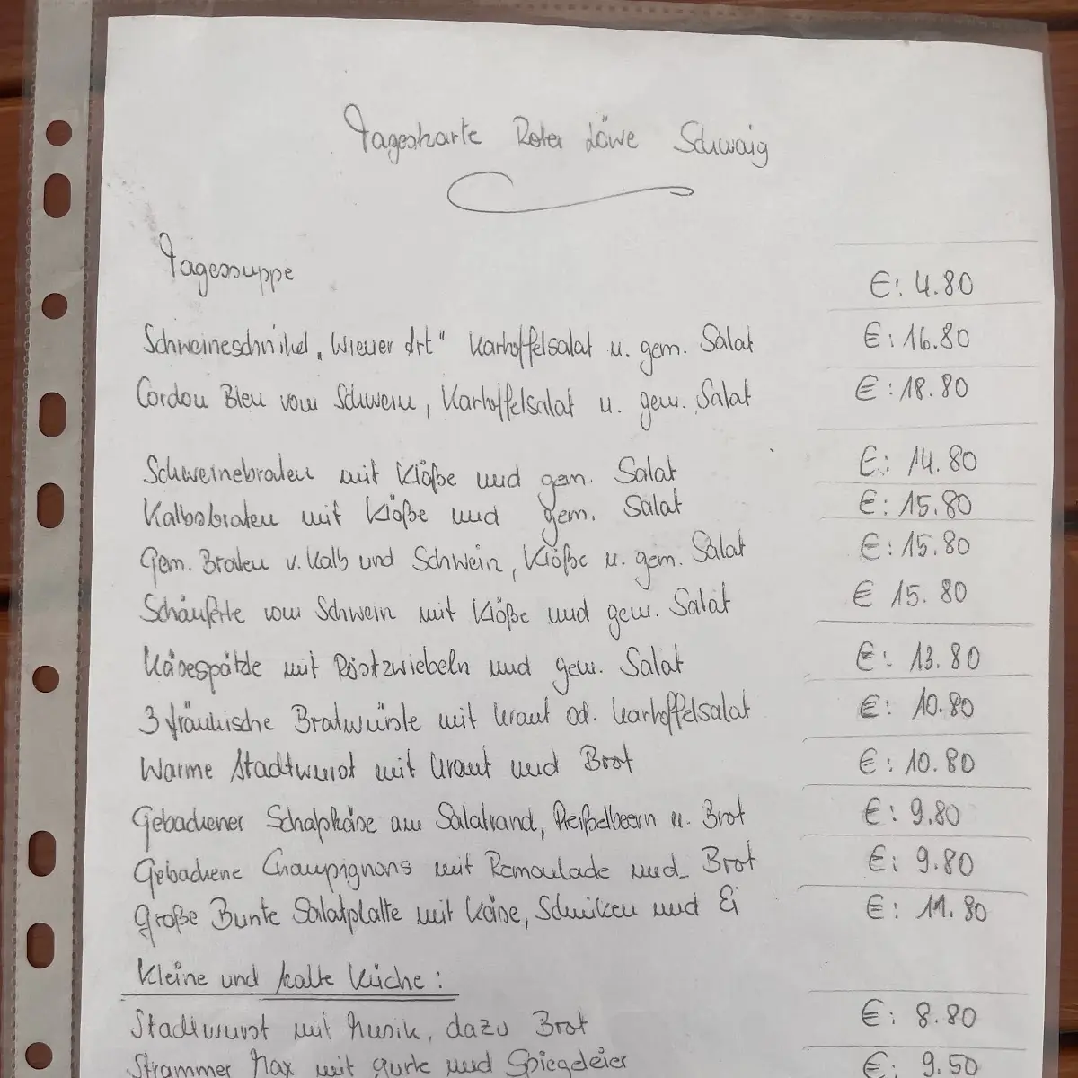 Speisekarte photo 1