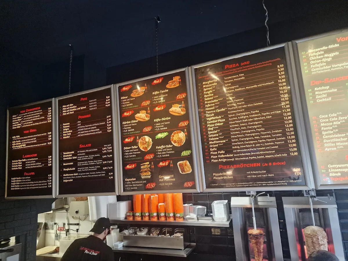 Speisekarte, Pizza & Döner Mediterrane
