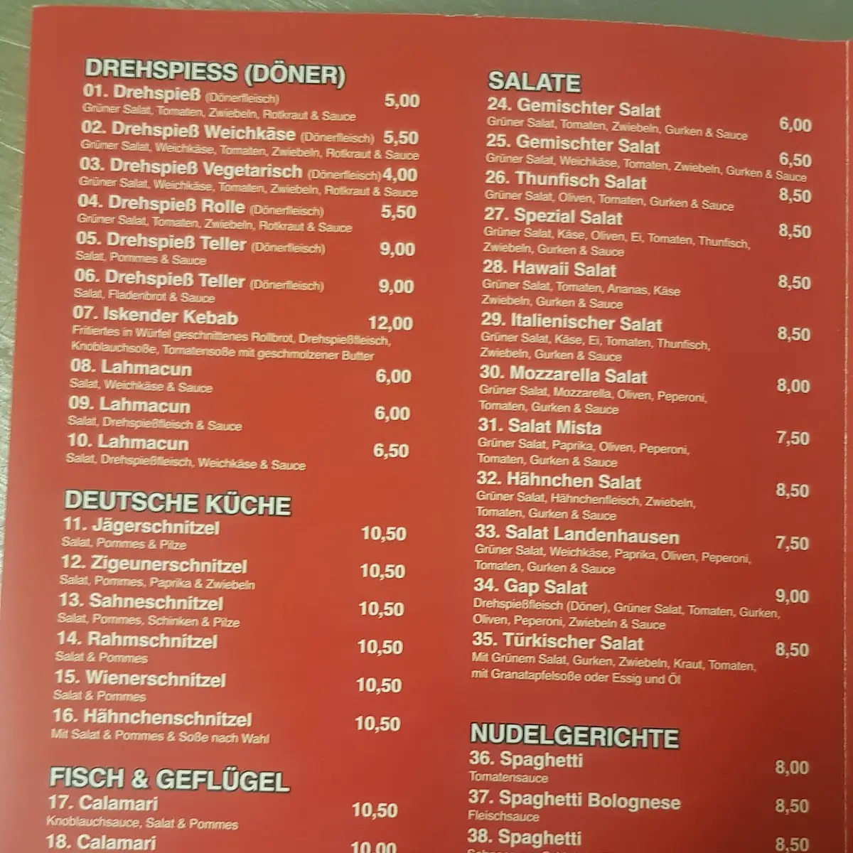 Speisekarte photo 3