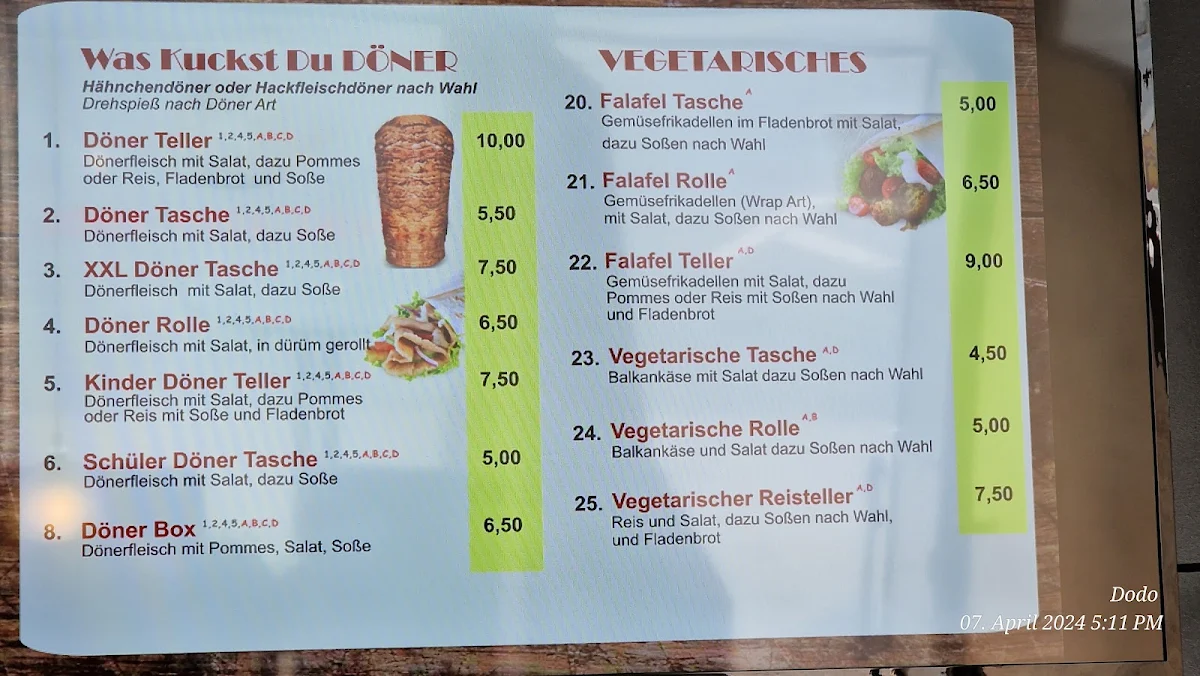 Speisekarte photo 2