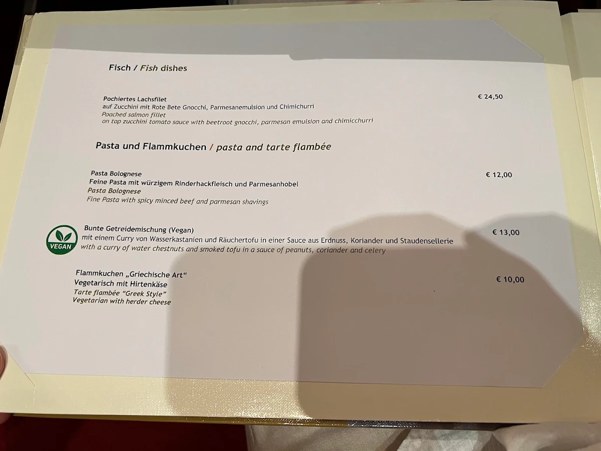 Speisekarte, Belle Etoile
