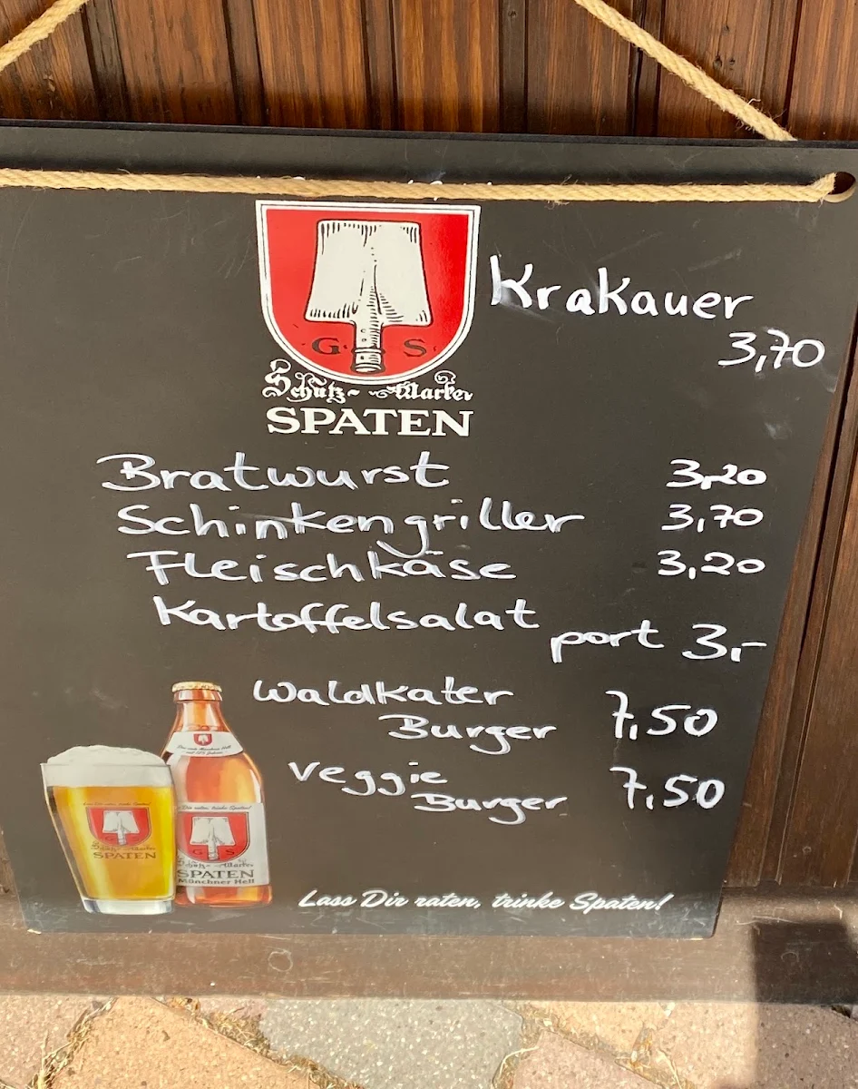 Speisekarte, Café am Waldkater