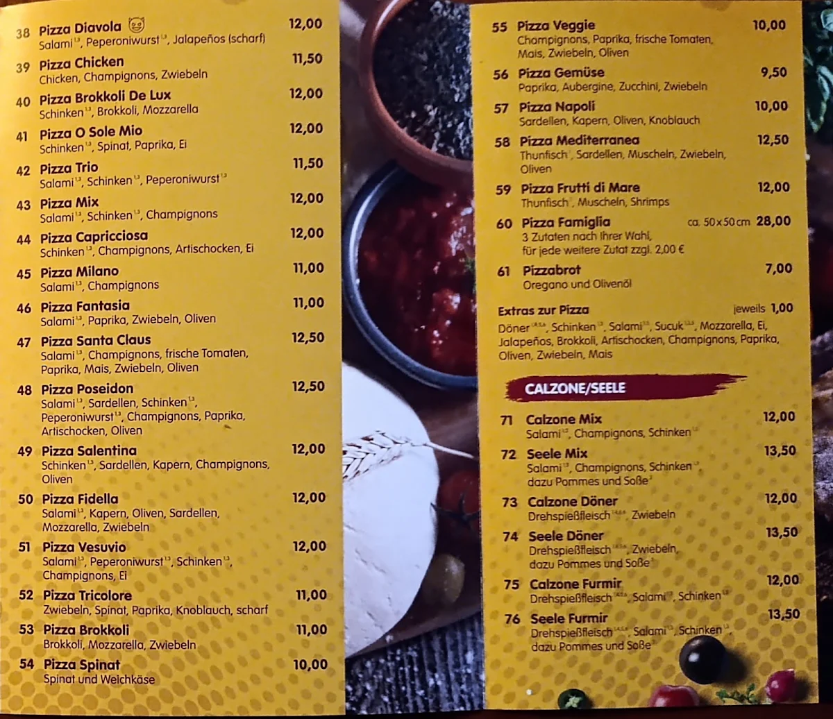 Speisekarte, Sigma Pizza & Döner