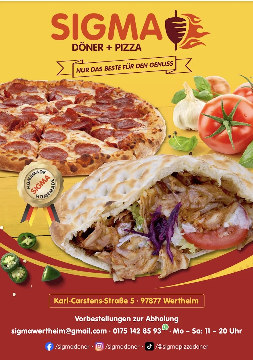 Speisekarte, Sigma Pizza & Döner