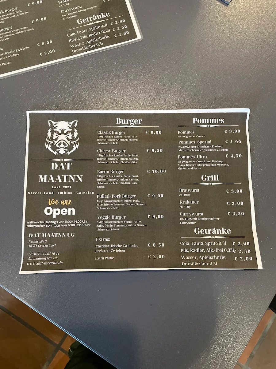 Speisekarte, Dat Maatnn UG