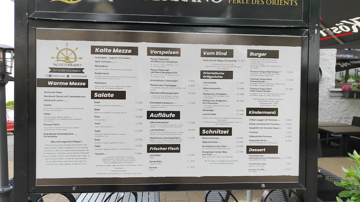 Speisekarte, Mediterrano