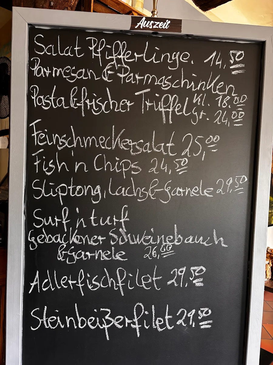 Speisekarte, Restaurant Auszeit