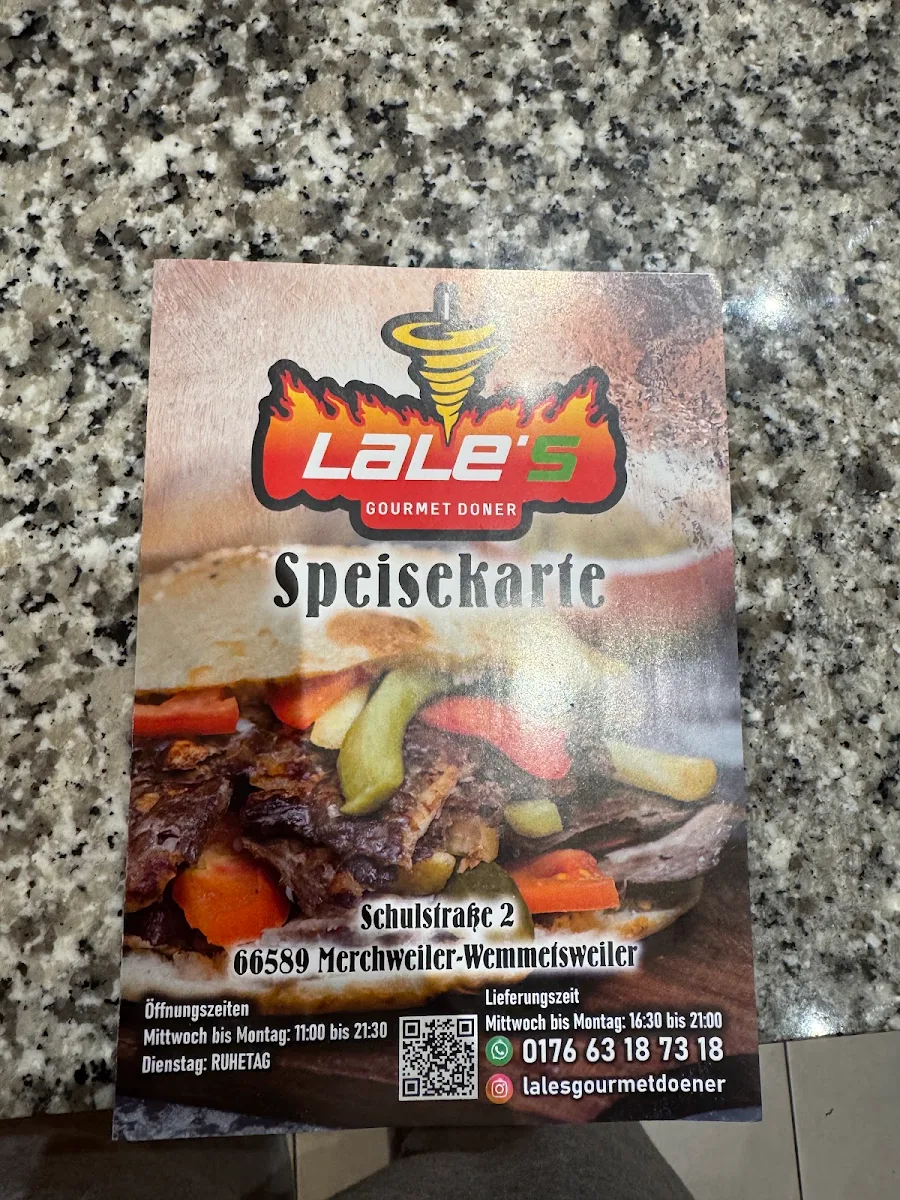 Speisekarte, Lale’s Gourmet Döner