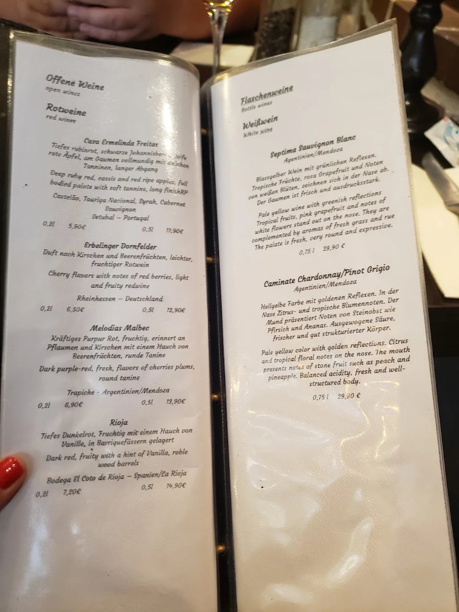 Speisekarte, Steakhouse ASADOR
