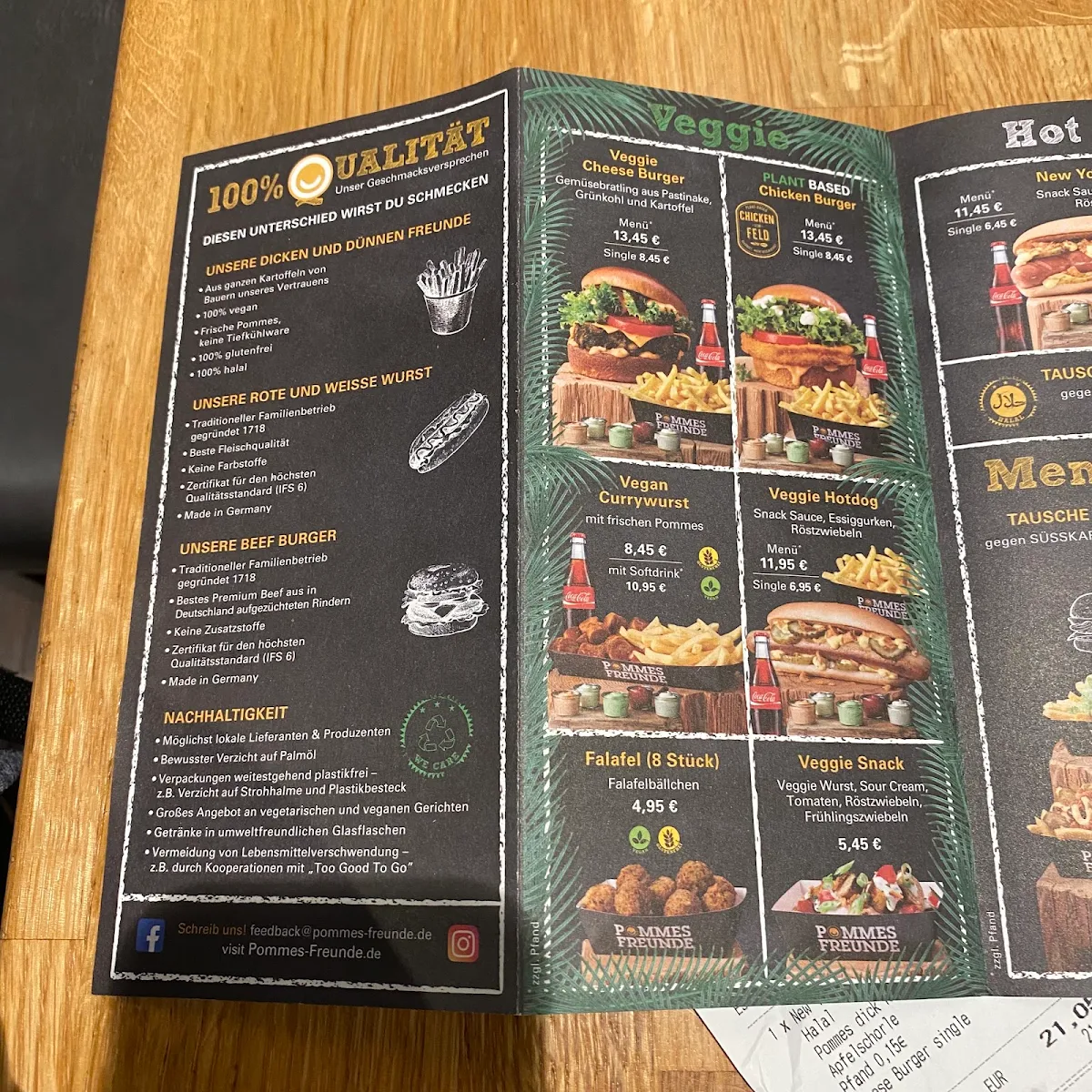 Speisekarte, POMMES FREUNDE OEZ