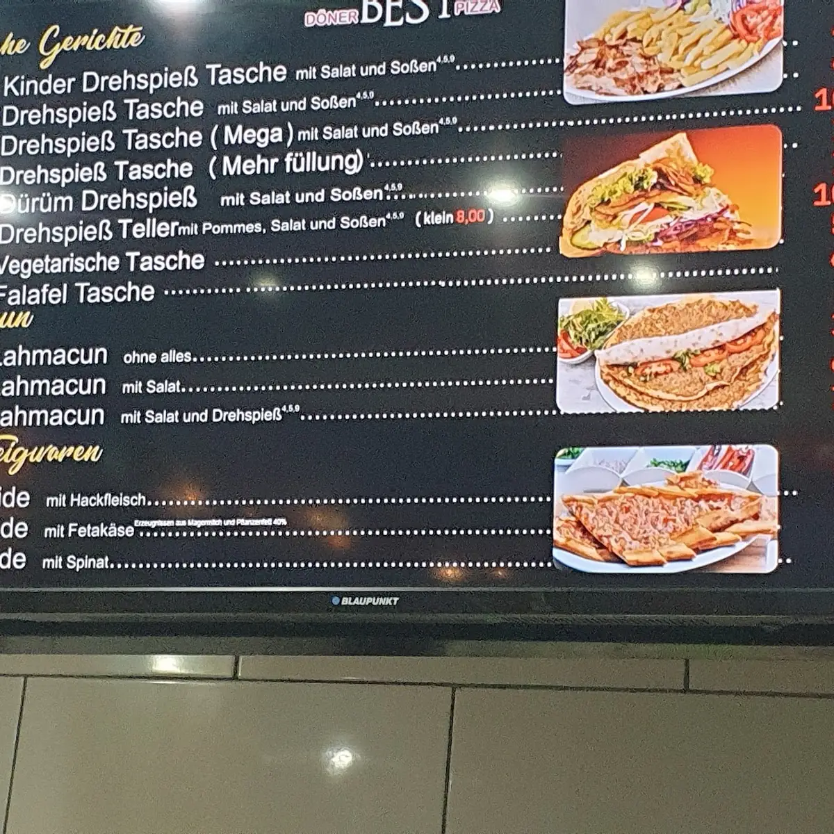 Speisekarte, BEST DÖNER