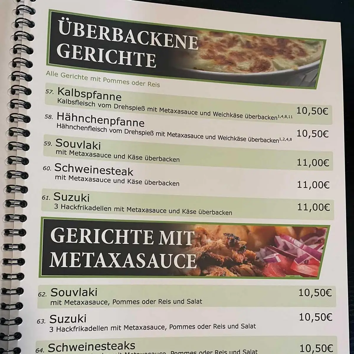 Speisekarte, Istanbul Grill