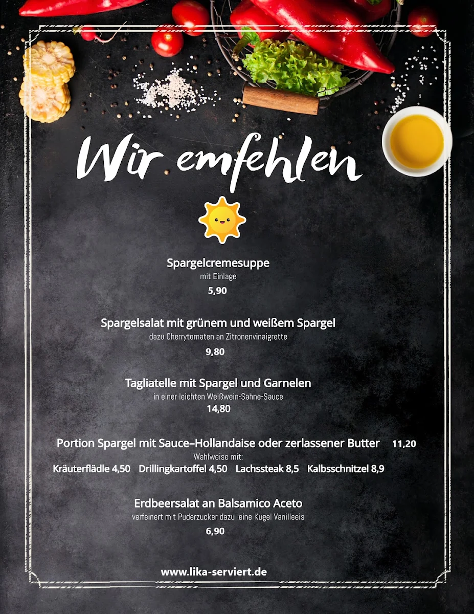 Speisekarte, Restaurant Bürgerstube