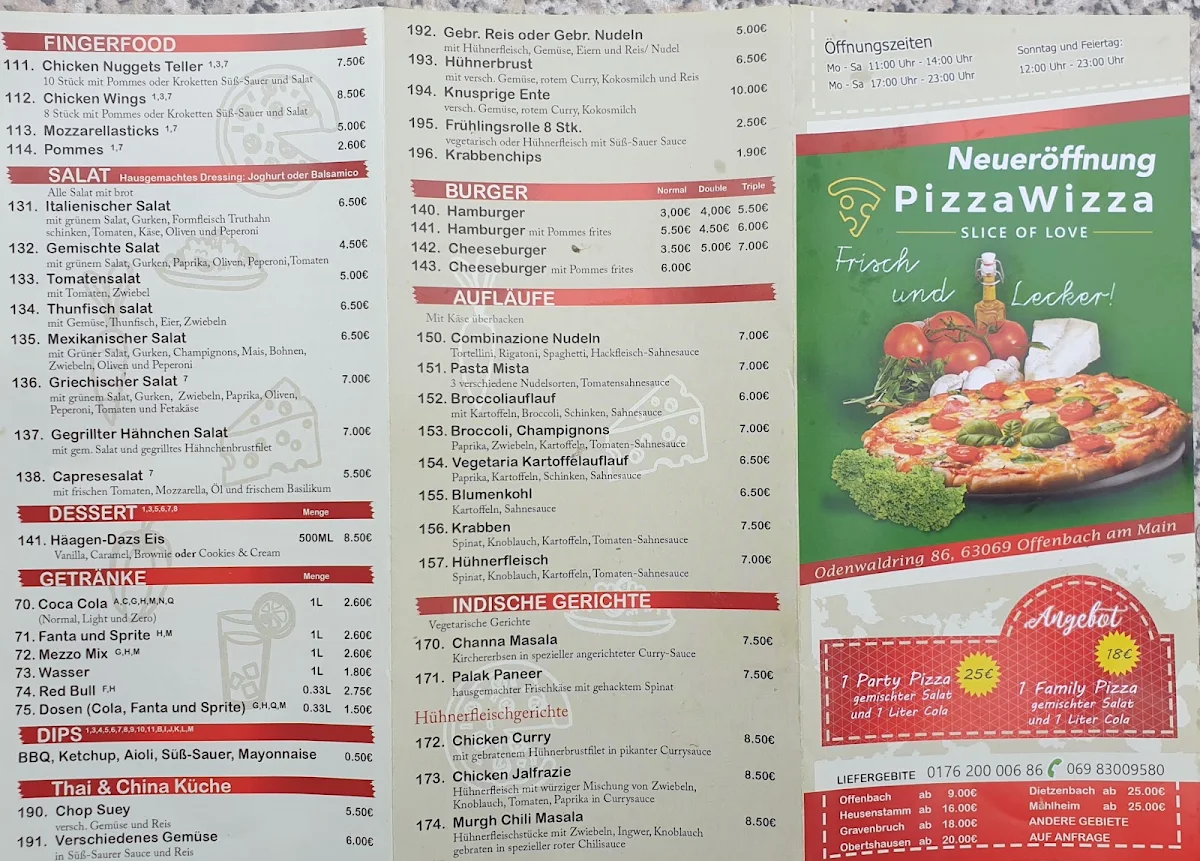 Speisekarte, Food Blitz Pizza Halāl in Offenbach