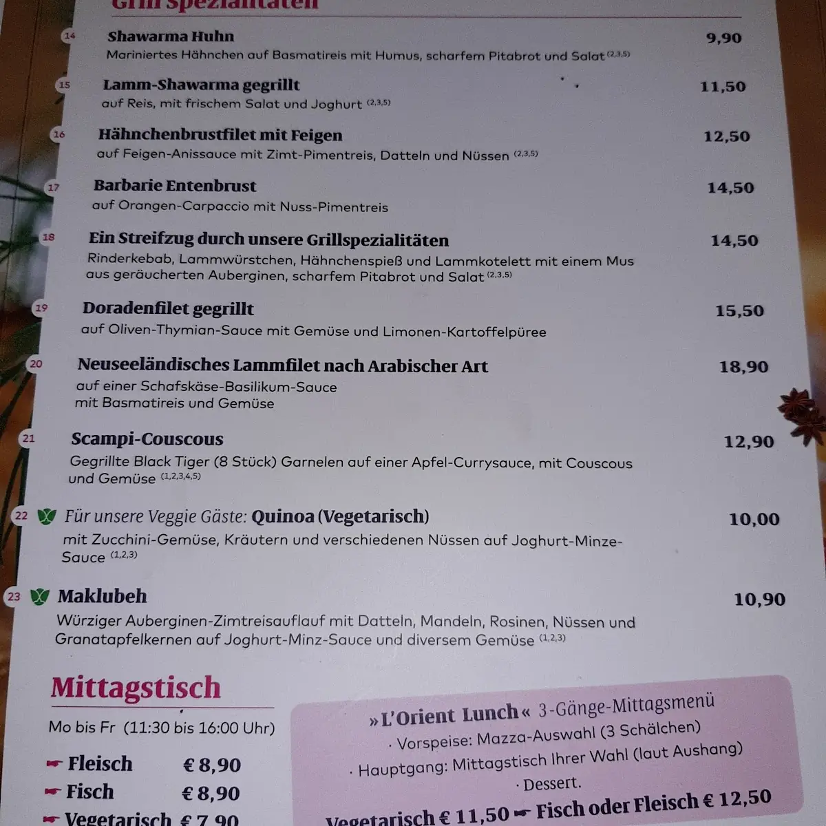 Speisekarte photo 5