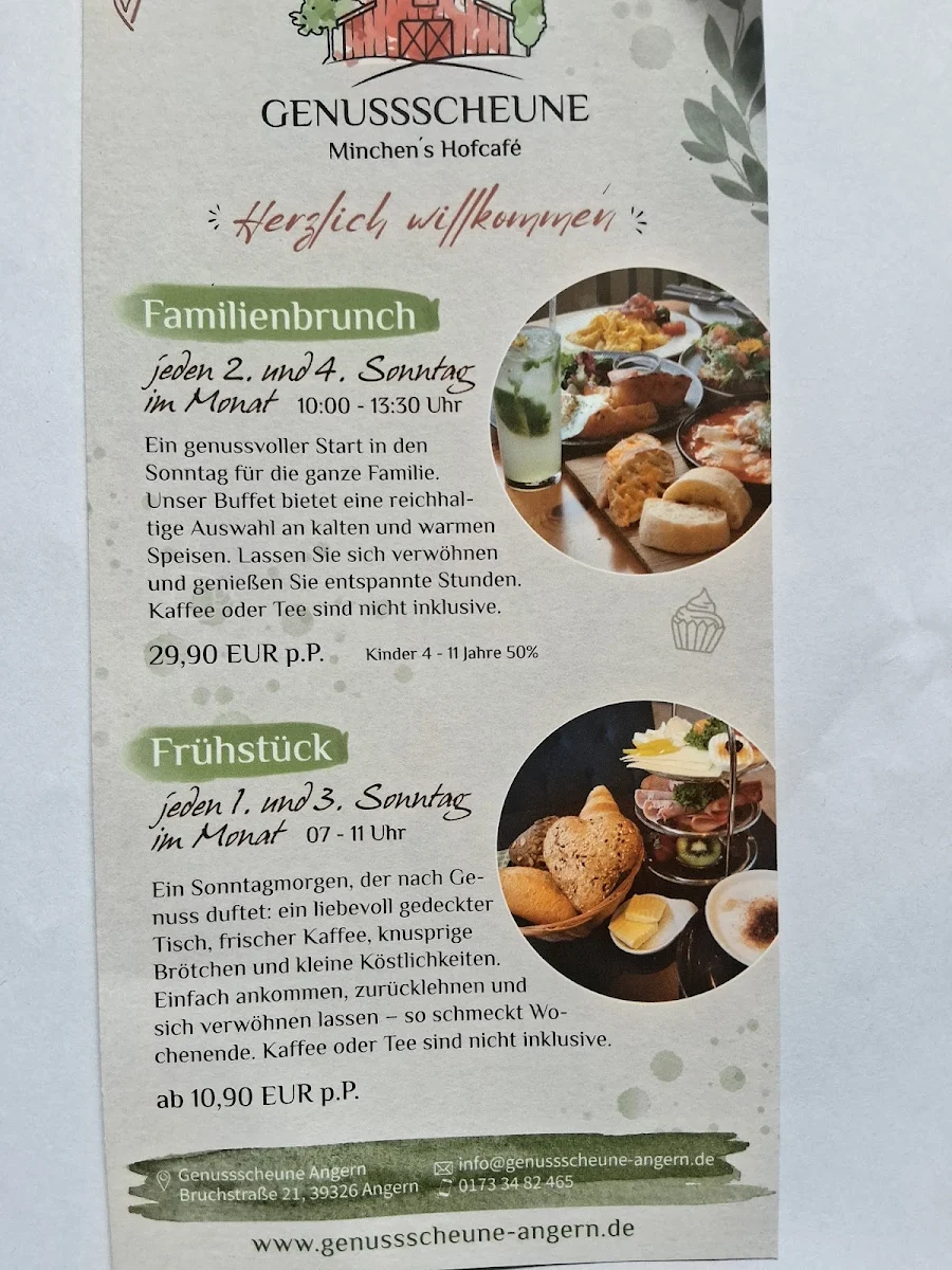 Speisekarte, Minchens Genussscheune Angern