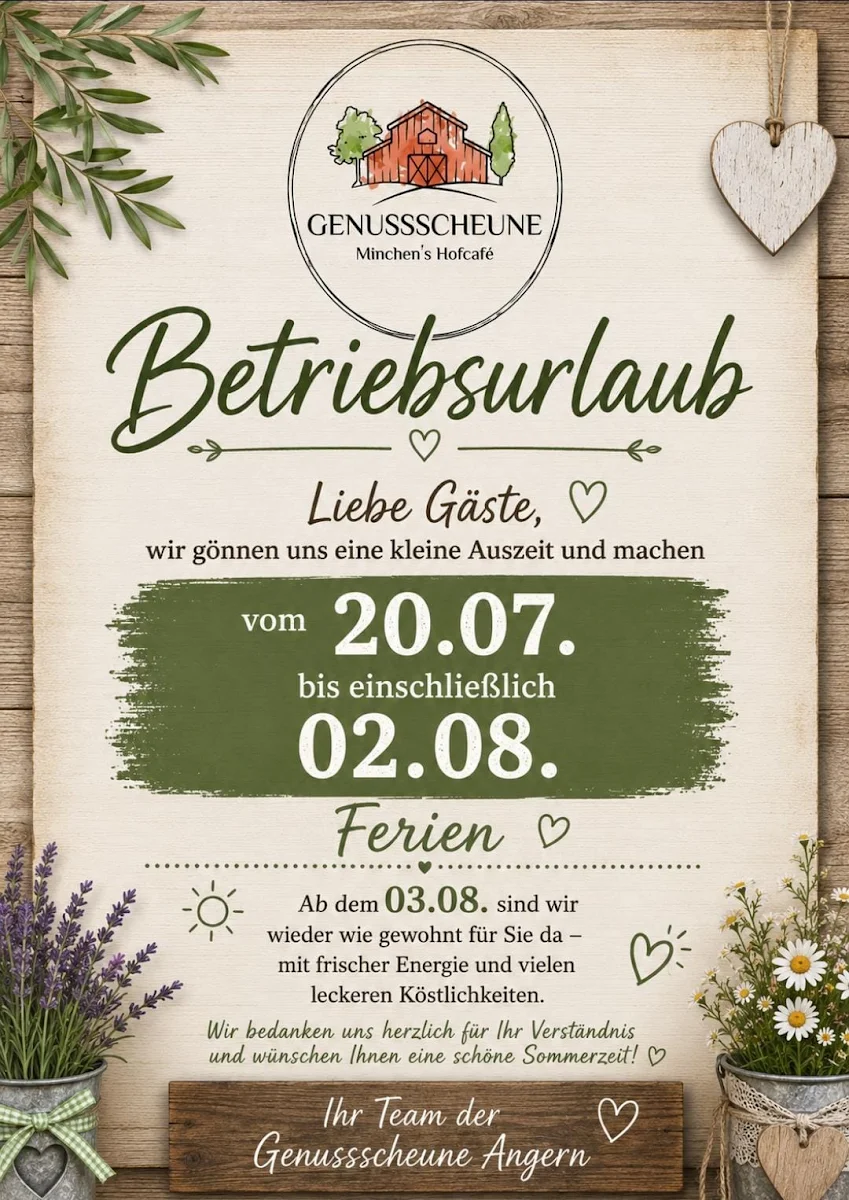 Speisekarte, Minchens Genussscheune Angern