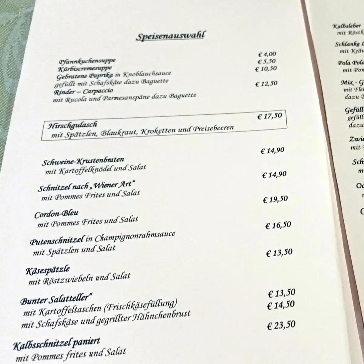 Speisekarte photo 1