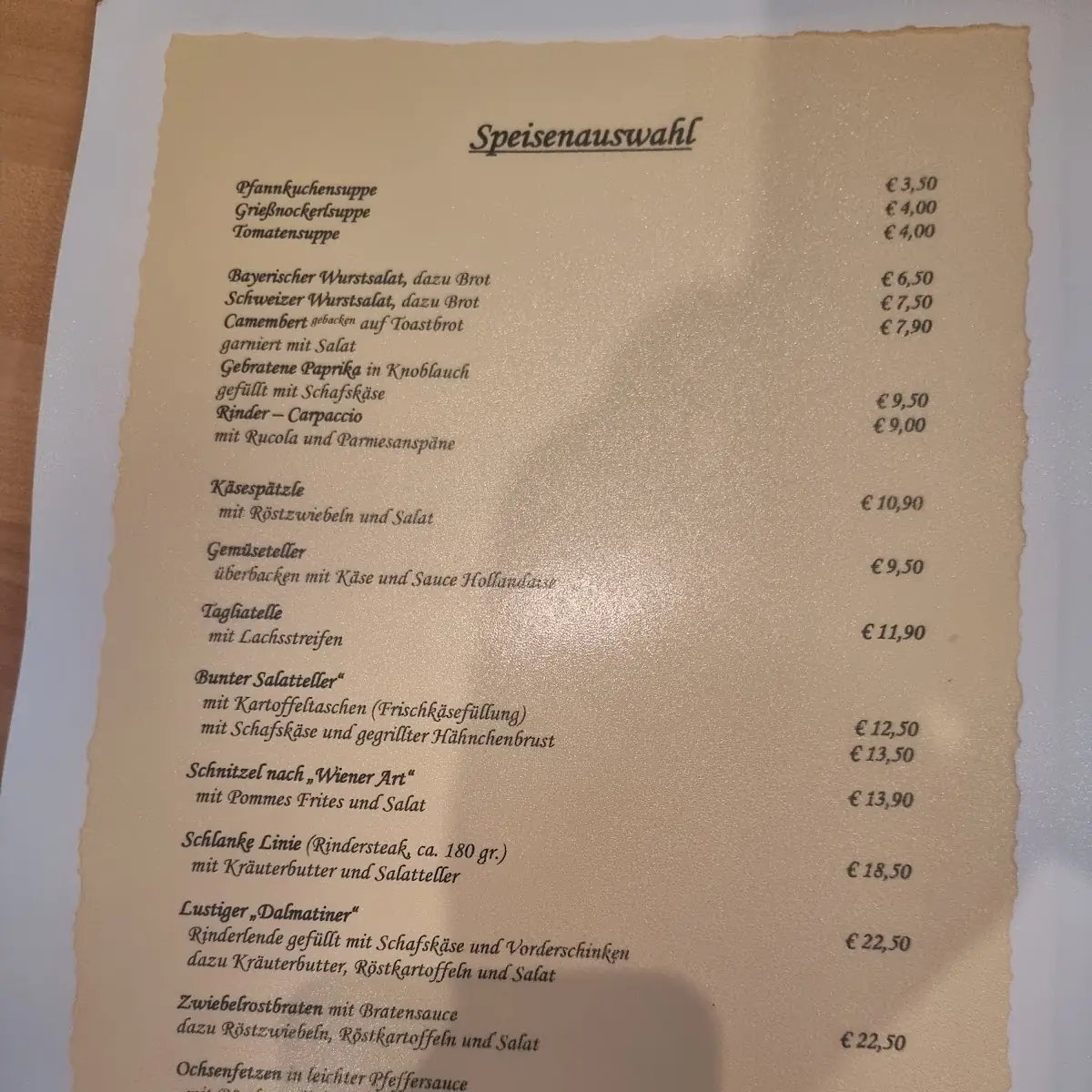 Speisekarte photo 3