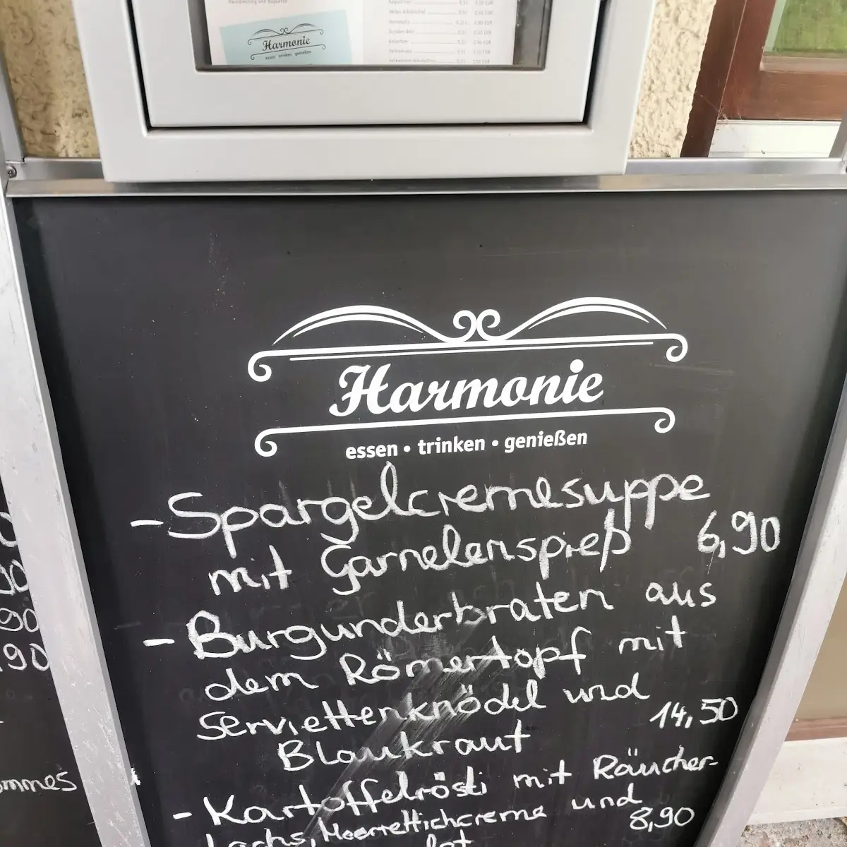 Speisekarte, Restaurant Harmonie