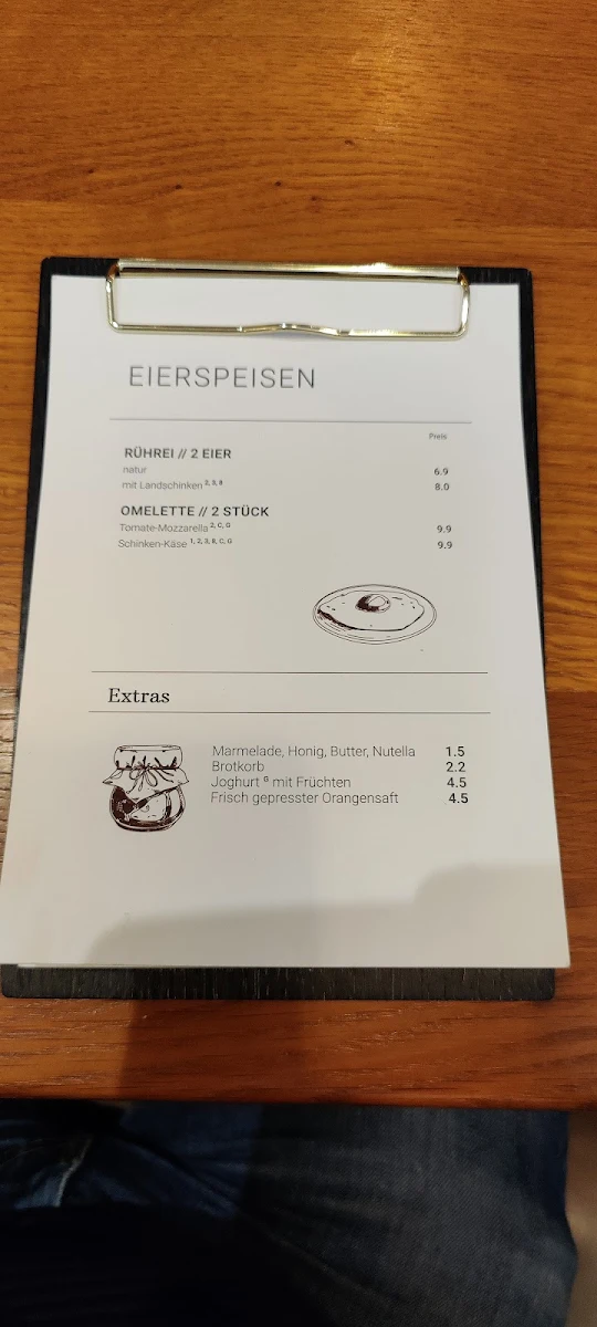 Speisekarte, Bäckerei Schifferl