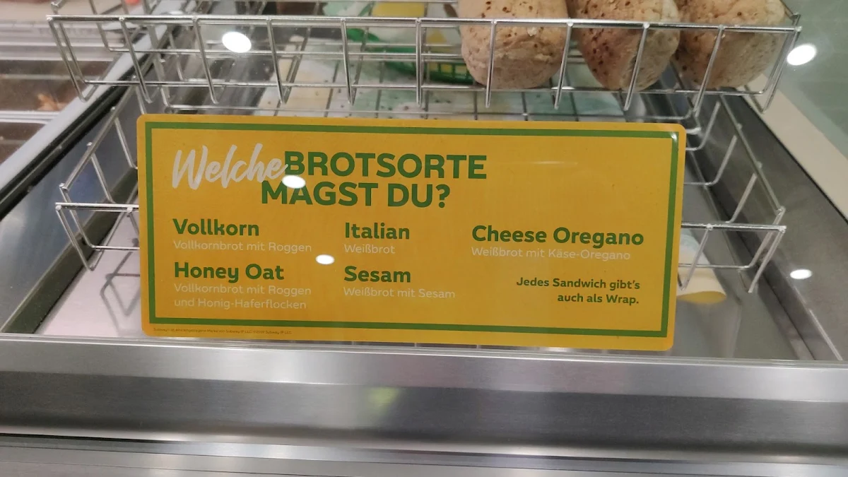 Speisekarte, Subway