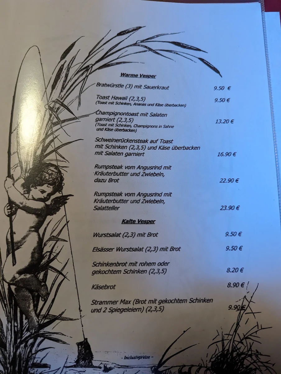 Speisekarte, Gasthaus zum Engel - Rudolf Straub