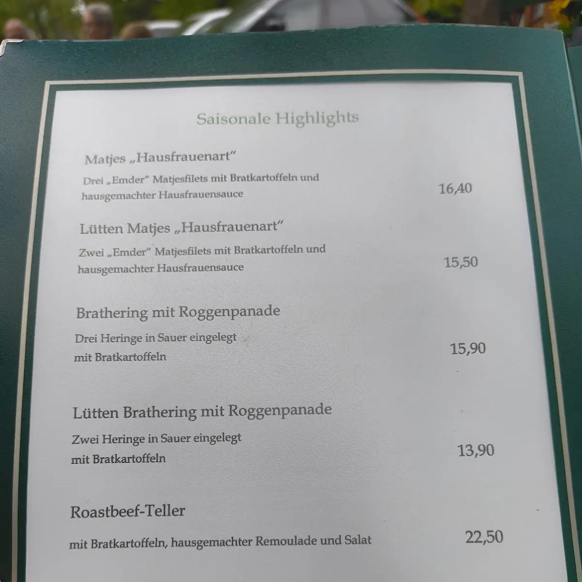 Speisekarte, Heitmann