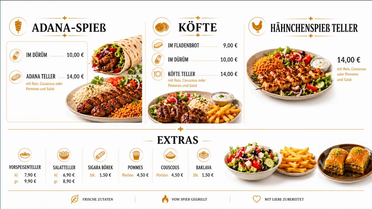 Speisekarte, Isartor Döner