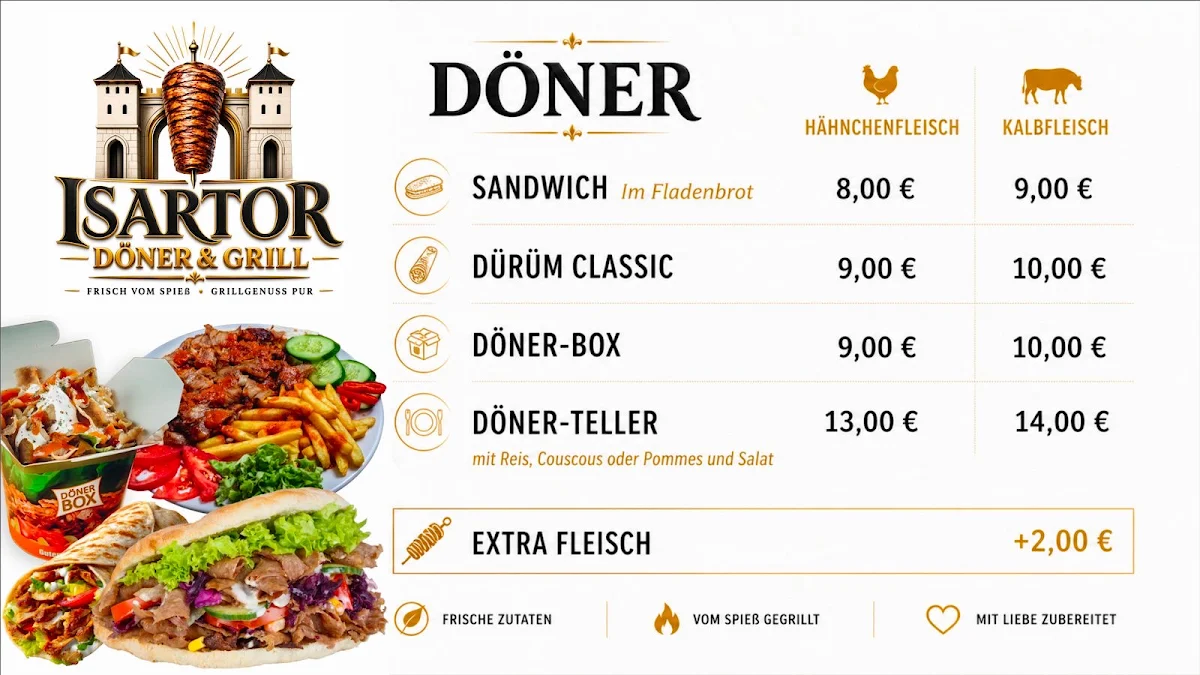 Speisekarte, Isartor Döner