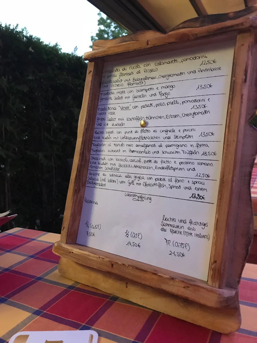 Speisekarte, Sole d'Oro