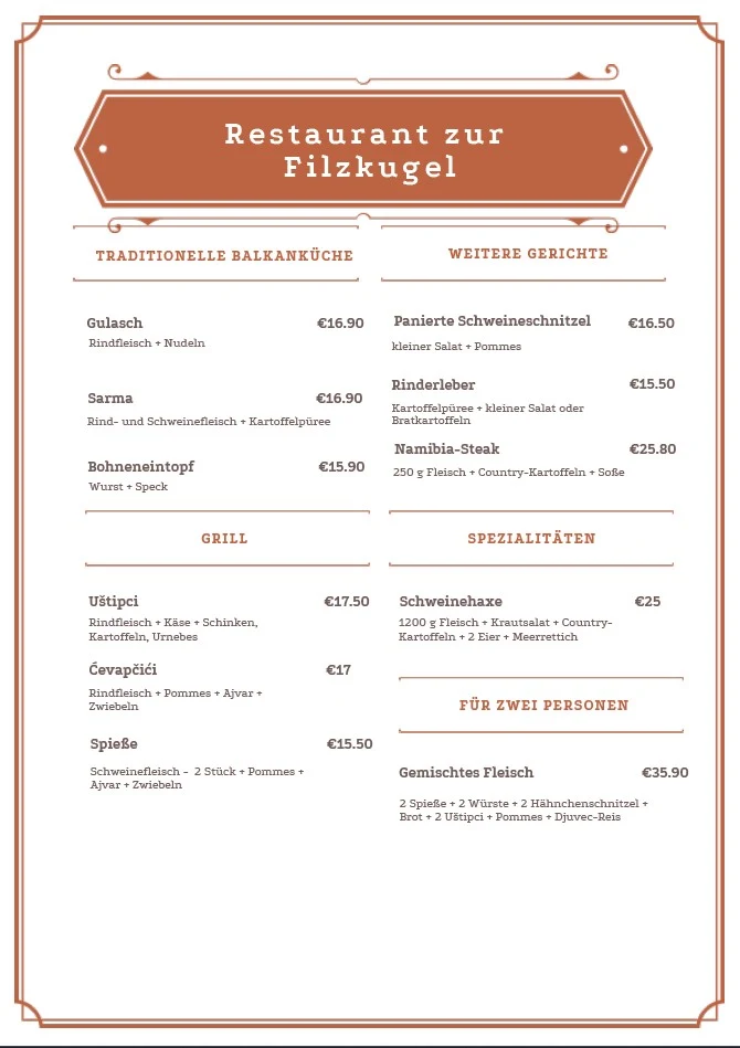Speisekarte photo 1