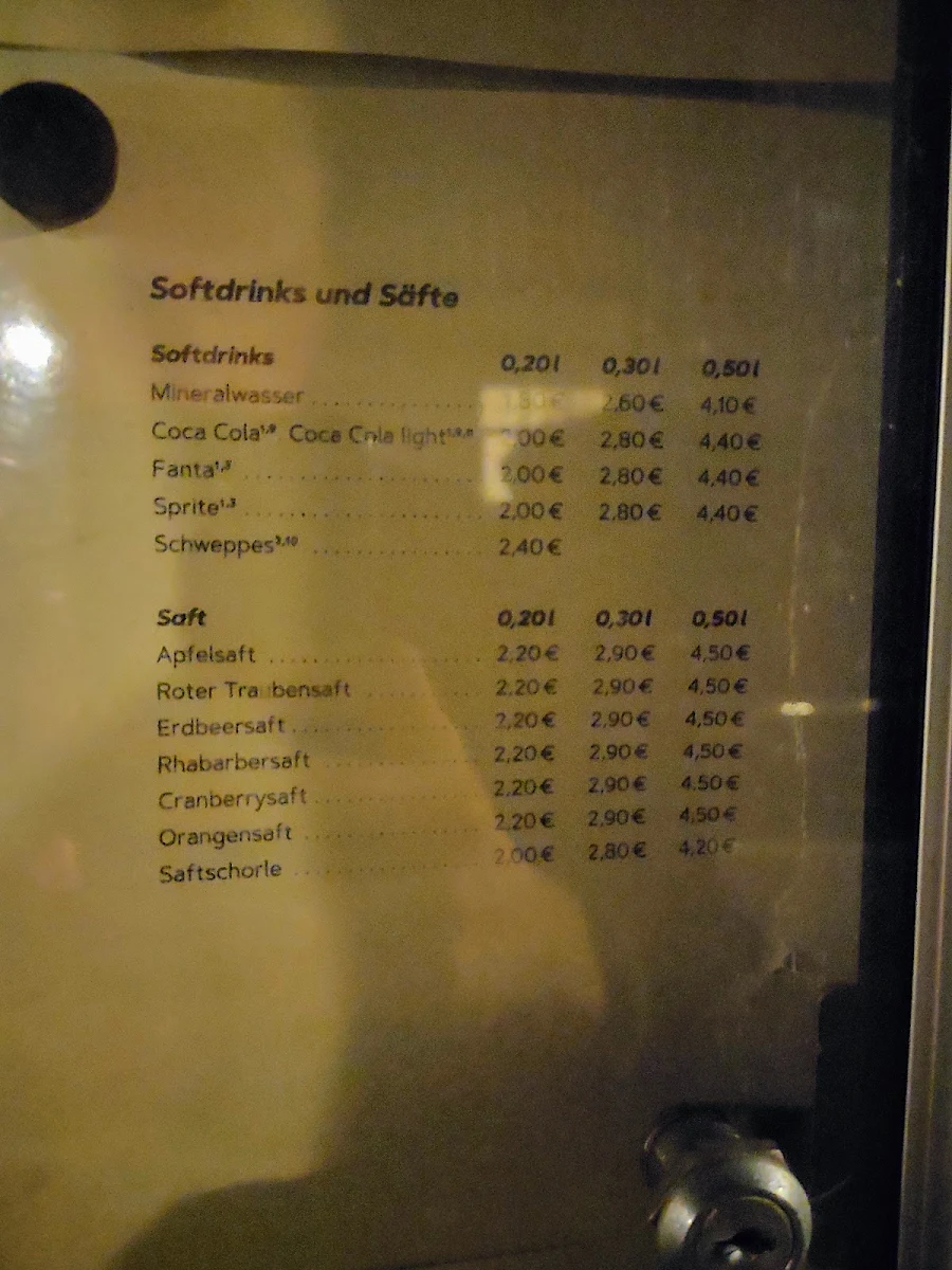 Speisekarte, Café Bohne