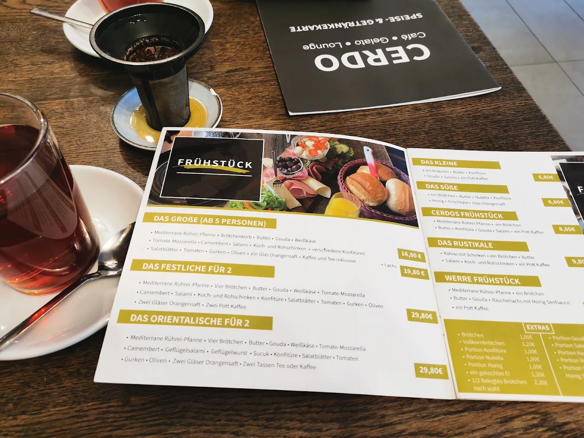 Speisekarte, CERDO Café • Gelato • Lounge • Breakfast