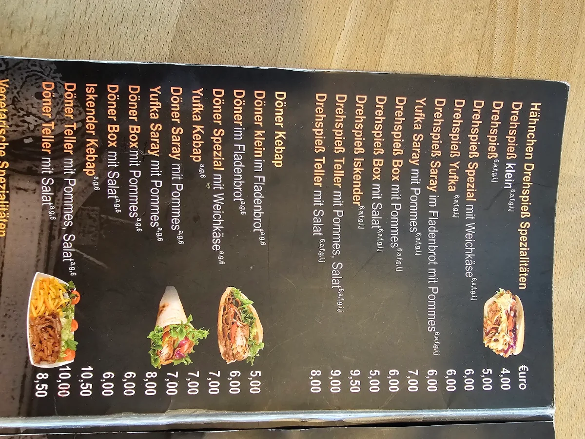 Speisekarte, Saray Kebap Donaueschingen