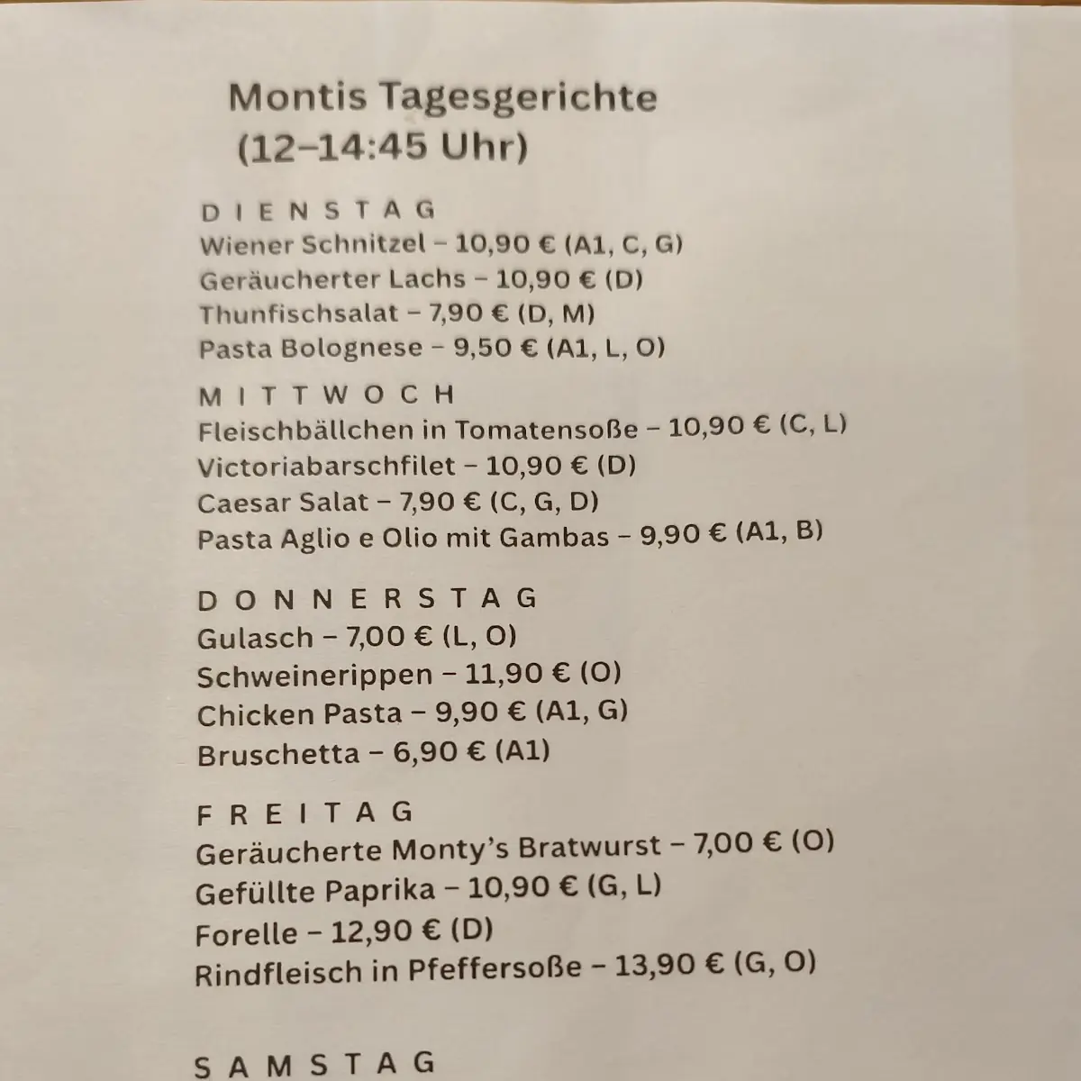 Speisekarte photo 1